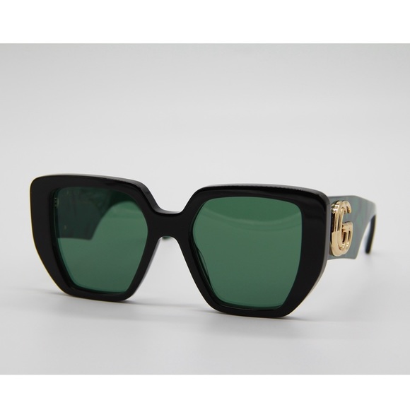 NEW GUCCI SUNGLASSES GUCCI GG0956S 001 BLACK GREEN WOMEN’S SUNGLASSES - Picture 2 of 14